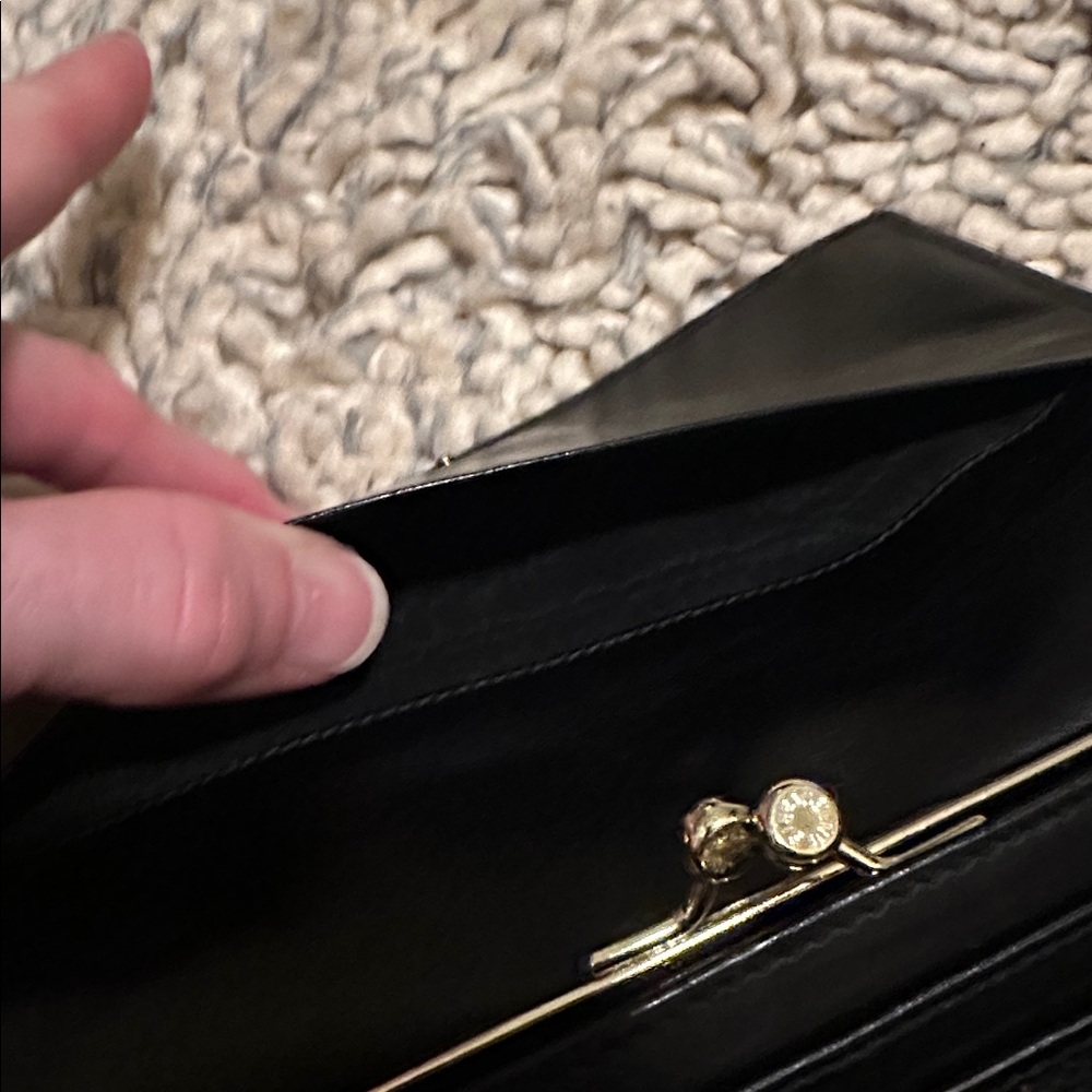 CELINE Black and Brown Wallet Kisslock clean/pristine Flap MINT Authentic - Picture 6 of 10